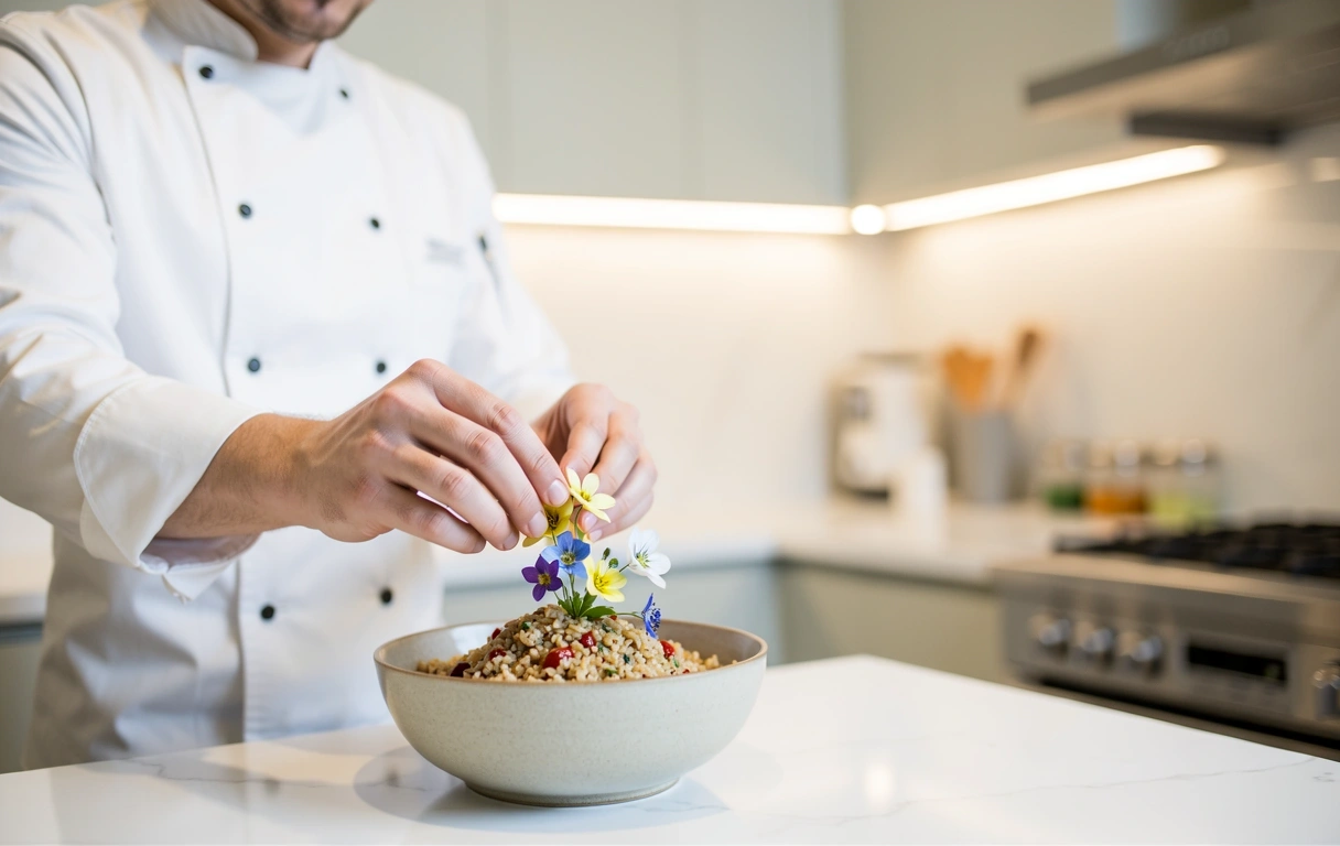 Professional Chef bei der Zubereitung